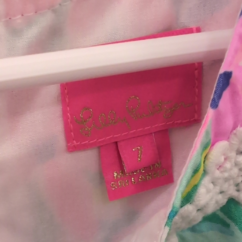 Lilly Pulitzer Pink and Green Floral Kids Dress - Picture 6 of 9